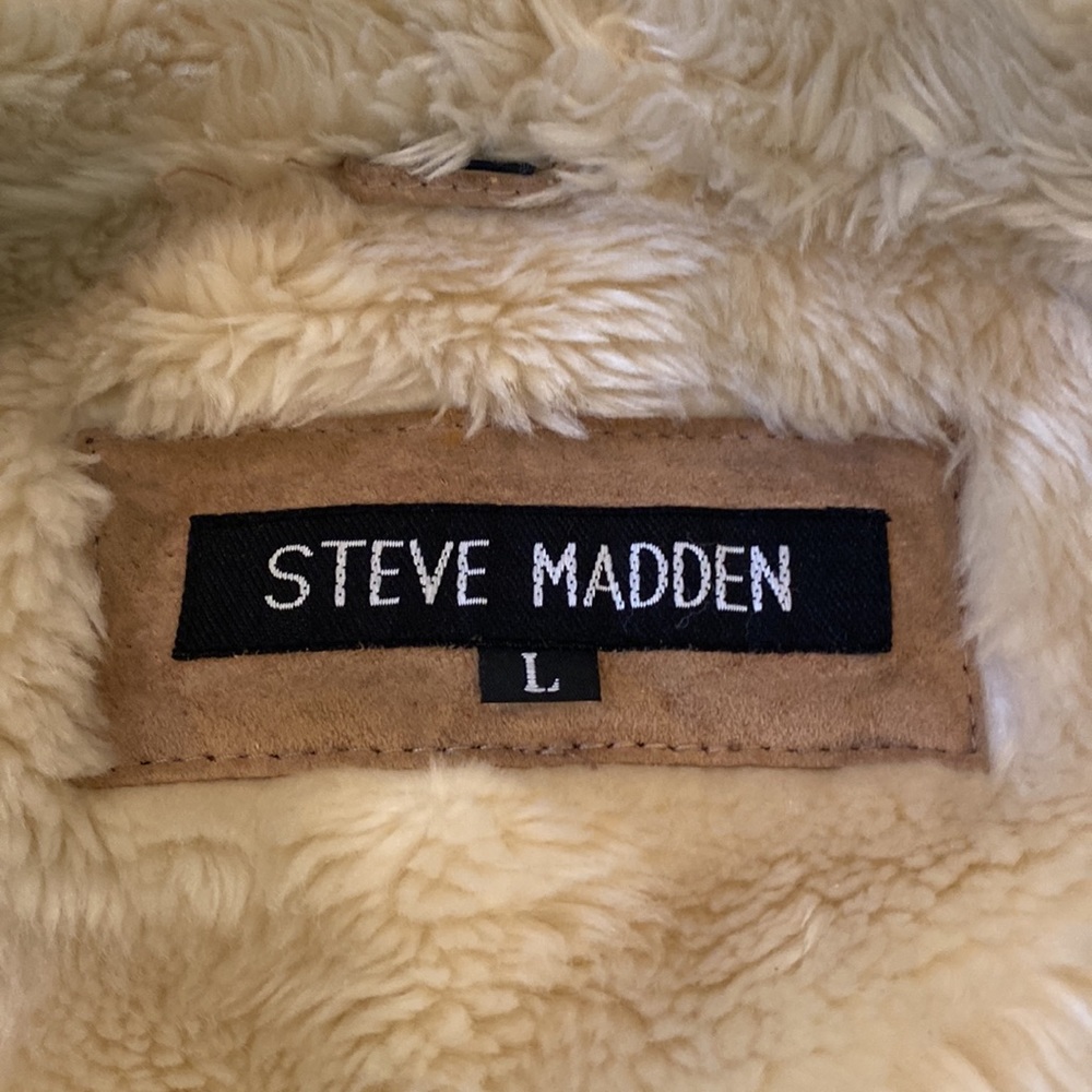 Steve Madden Faux shearling leather coat size L - Picture 6 of 8